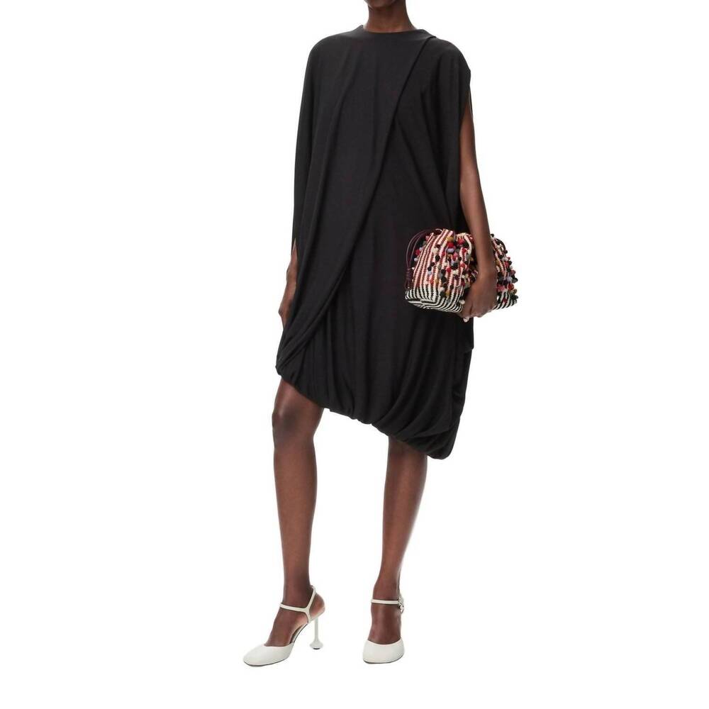 NEW LOEWE draped sleeveless dress in black